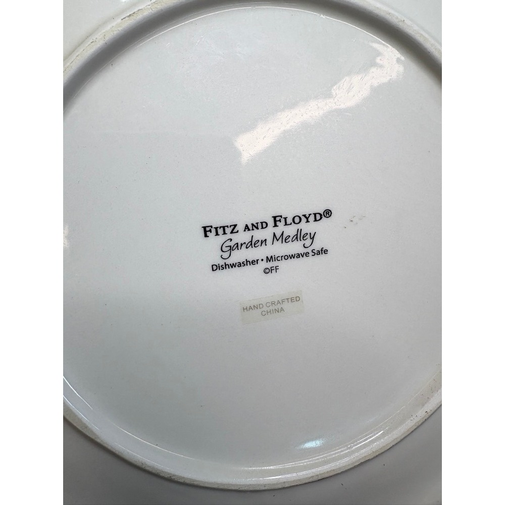 Fitz and Floyd Garden Medley Plate Floral Hand Crafted Dishwasher Safe - Picture 7 of 8